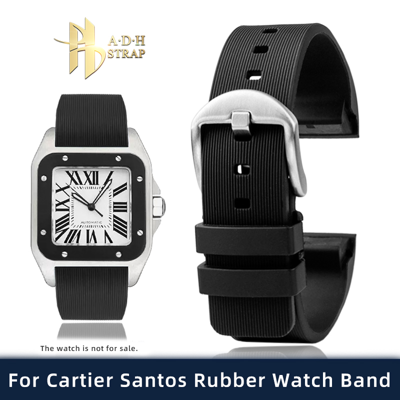 Cartier Watch Santos - Pulseira de borracha de interface especial