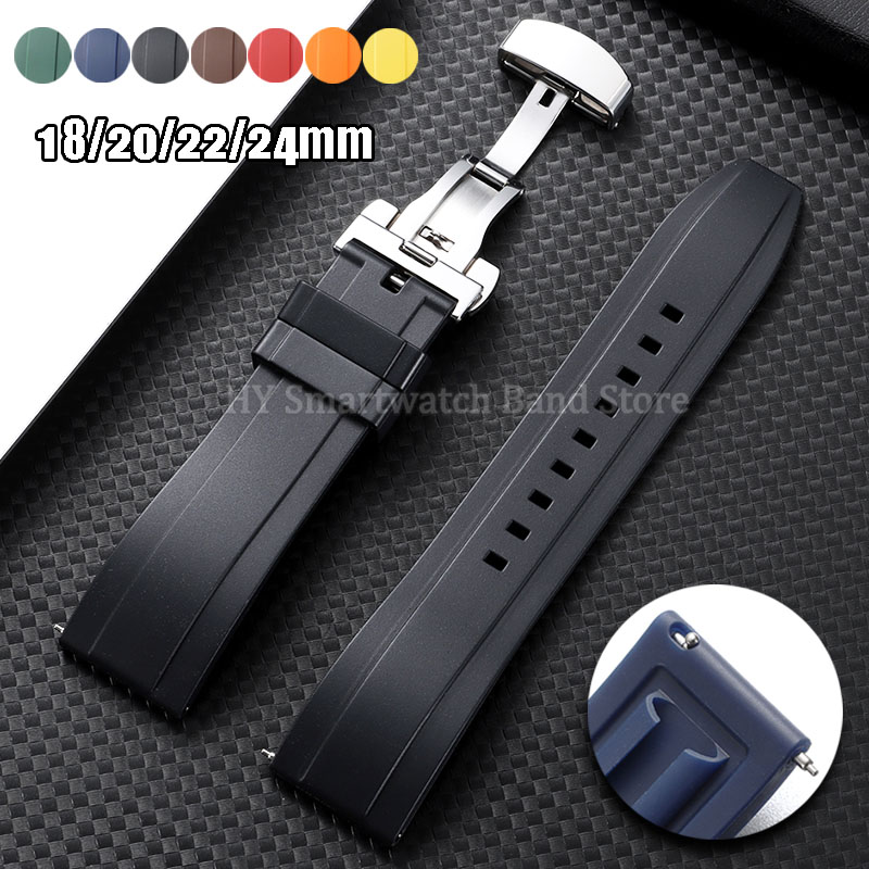 Suede Strap Watch - Pulseira de Silicone de 18mm 20mm