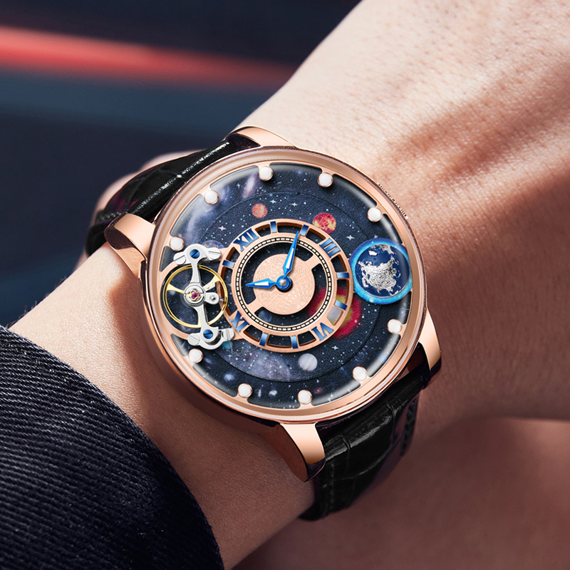 Omega Watch Constellation - HANBORO-Relógio mecânico masculino, relógio de pulso