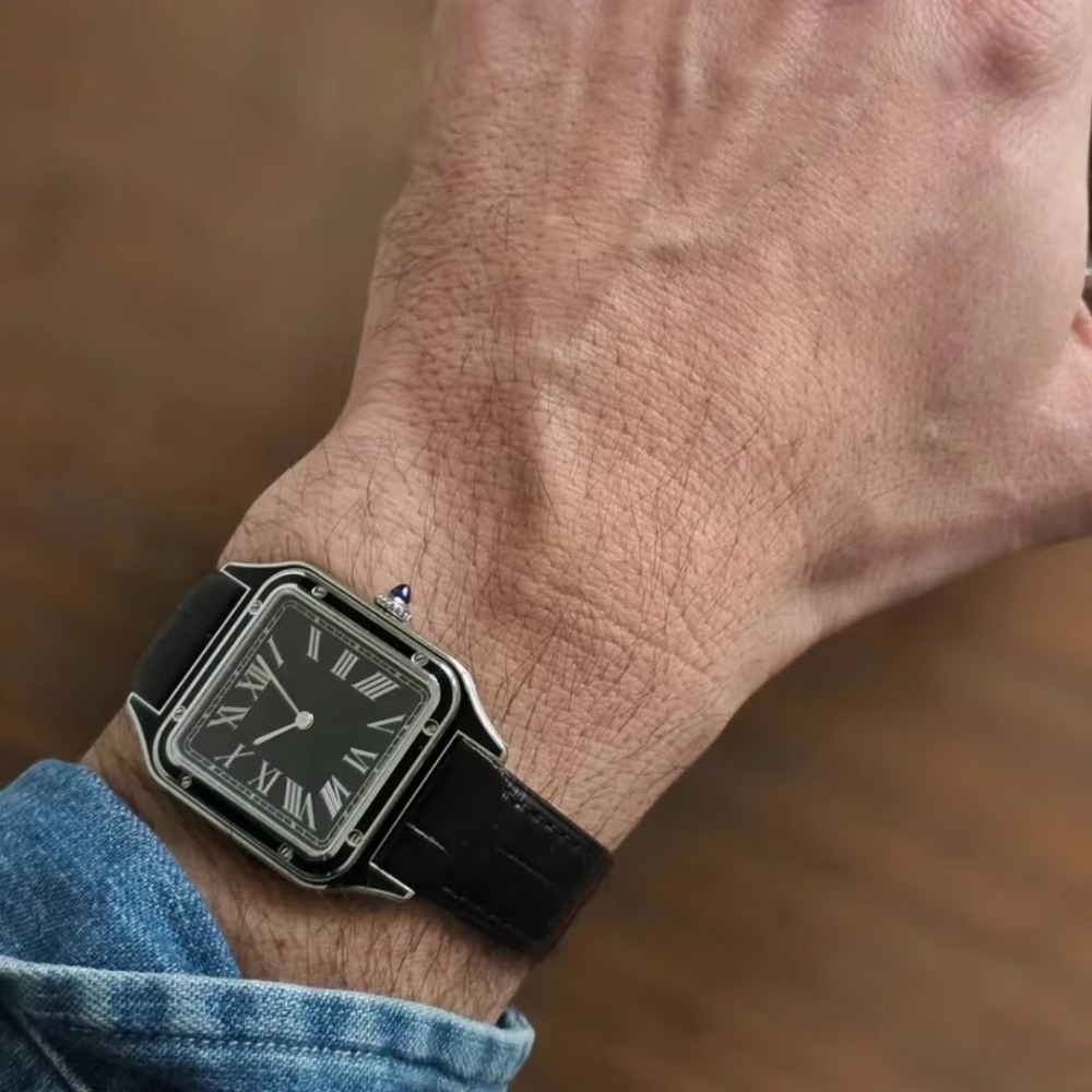 Pulseira de relógio em couro d - Cartier Watch Santos avaliação e preço