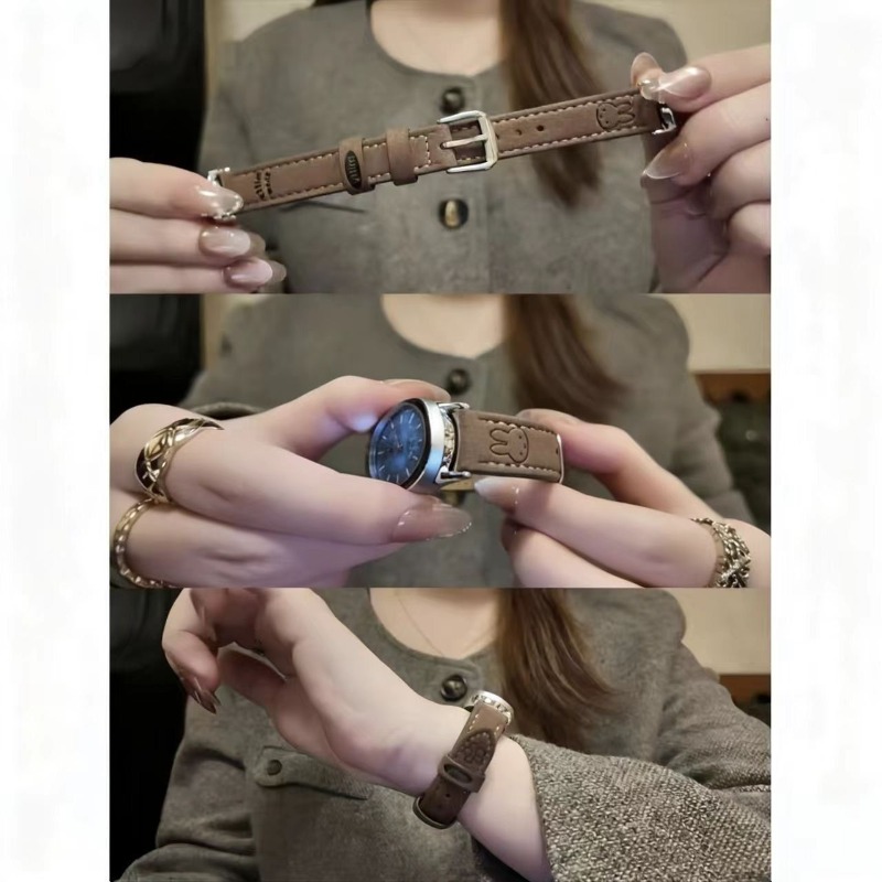 Pulseira de relógio fina em ca - Suede Strap Watch avaliação e preço