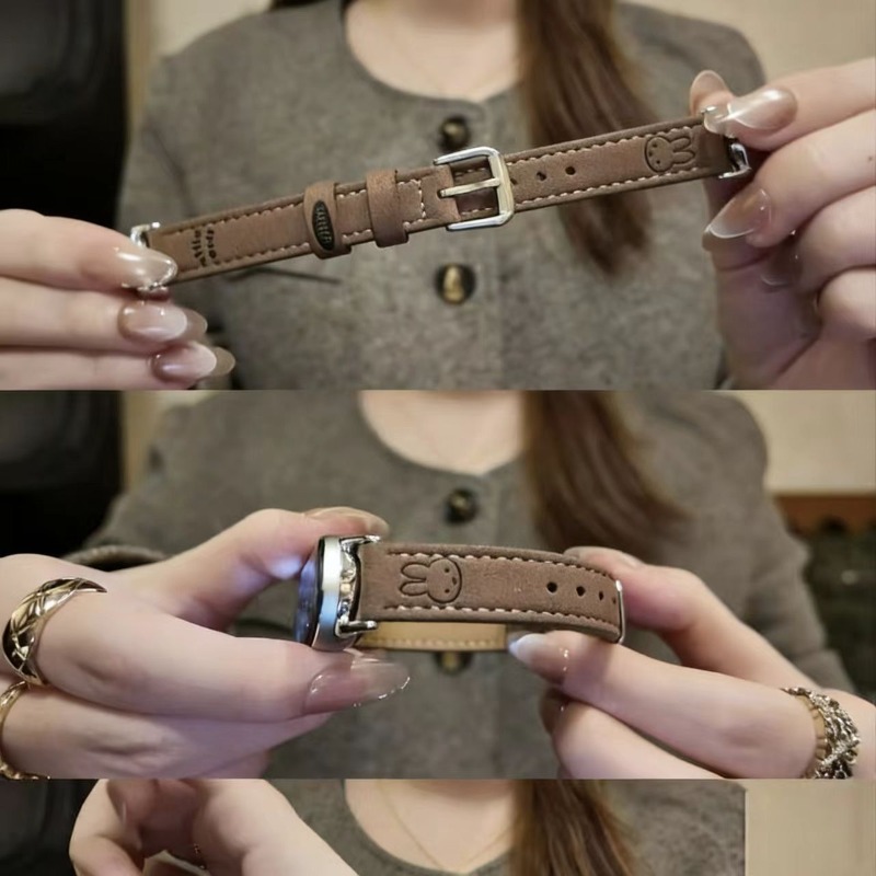 Pulseira de relógio fina em ca - Suede Strap Watch avaliação e preço