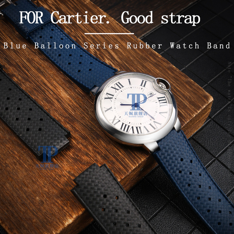 Rubber Watch Strap com interfa - Cartier Watch Ballon Bleu avaliação e preço