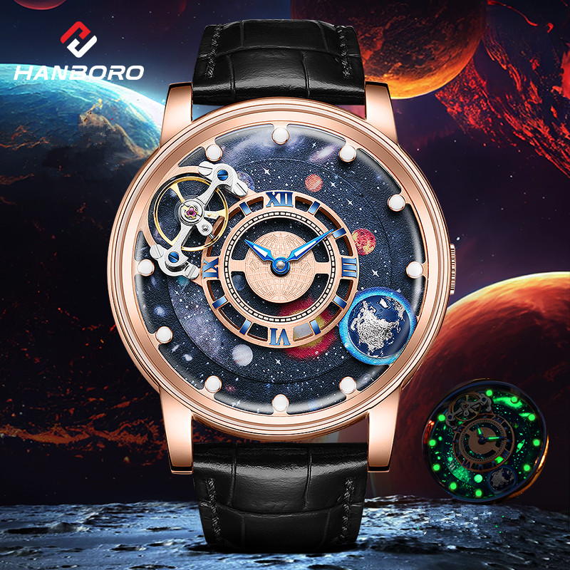 HANBORO-Relógio mecânico mascu - Omega Watch Constellation avaliação e preço